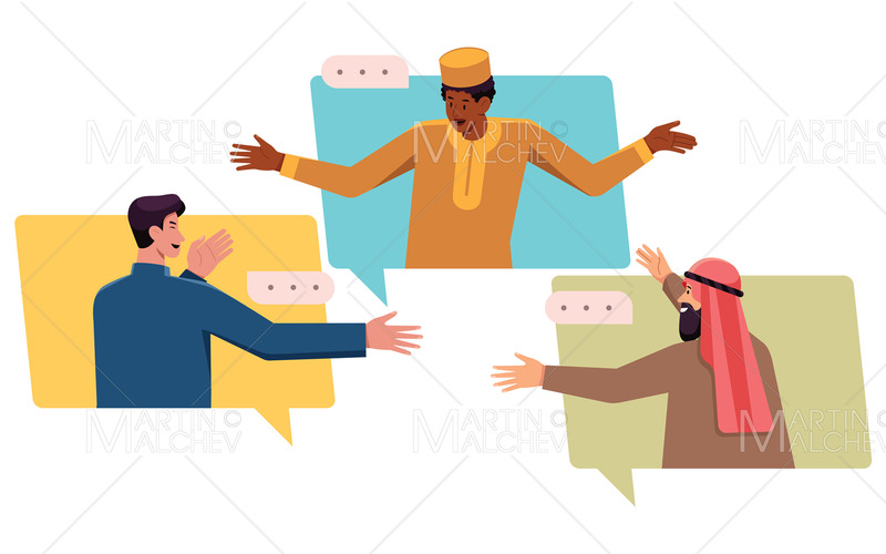 Internationella samtal online vektorillustration - Features Image 1