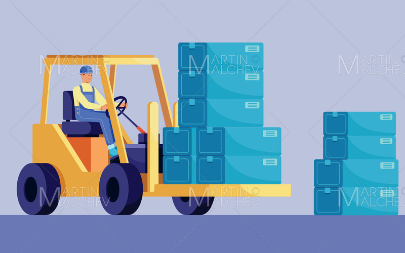 Heftruckchauffeur vectorillustratie - Features Image 1