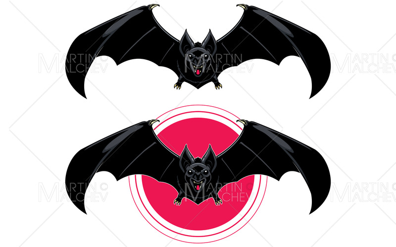 murciélago, negro, mascota, vector, ilustración - Características Imagen 1