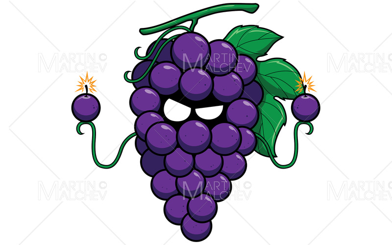 Raisin Superhero Mascot Vector Illustration - Caractéristiques de l’image 1