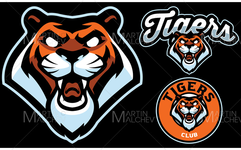 Illustrazione di vettore della mascotte del club delle tigri - Caratteristiche Immagine 1