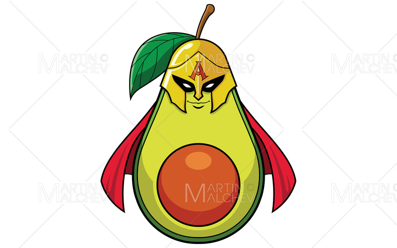 Avokado superhjälte maskot vektorillustration - Features Image 1