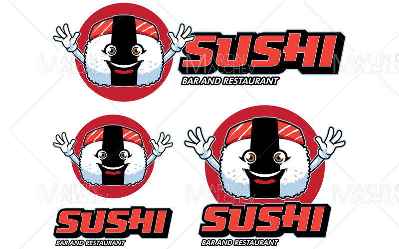 Ilustración de vector de mascota de restaurante de sushi - Características Imagen 1
