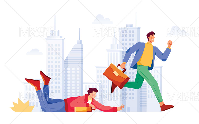 Affärstävling Marathon vektorillustration - Features Image 1