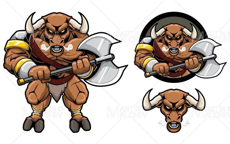 Minotaure mythologie mascotte Vector Illustration - Caractéristiques de l’image 1