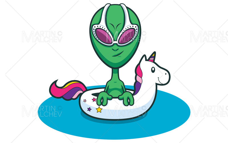 Außerirdisches Schwimmen mit aufblasbarem Einhorn - Eigenschaften Bild 1