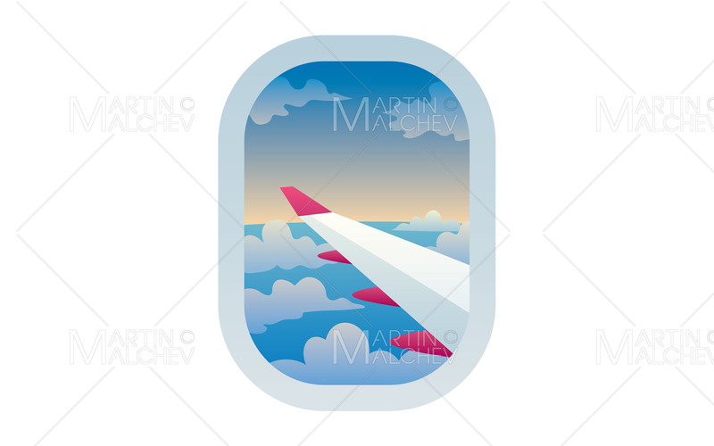 Airplane Window View Illustration - Features Image 1