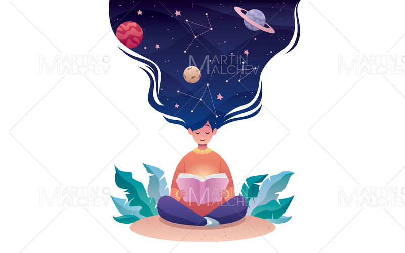 Pensando all'illustrazione di astrologia - Caratteristiche Immagine 1
