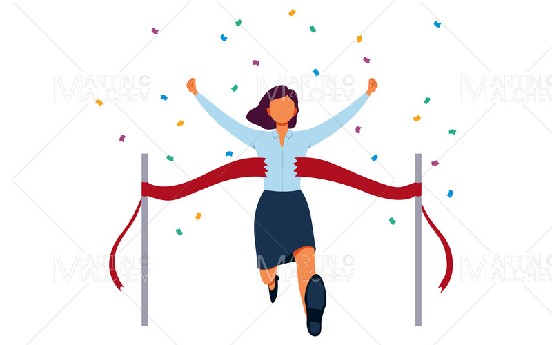 Crossing the Finish Line Vector Illustration - Features Image 1