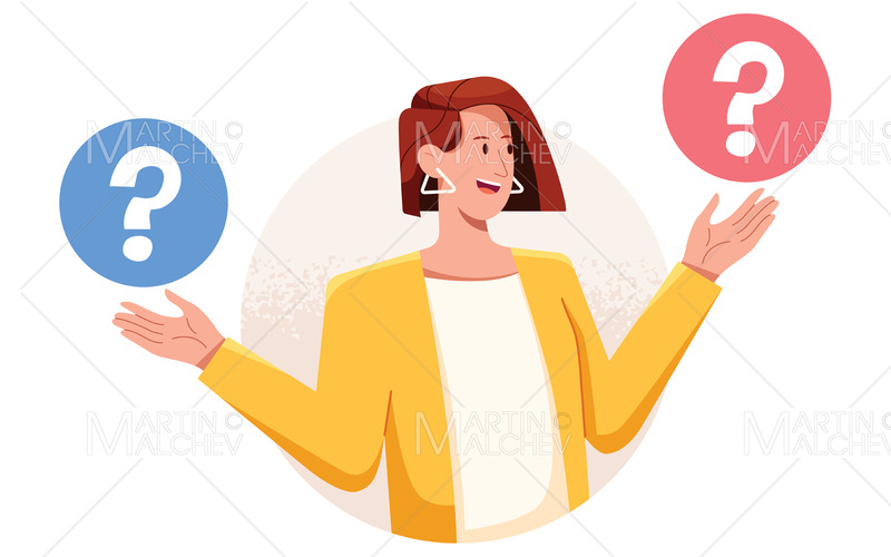 mujer, toma, decisión, vector, ilustración - Características Imagen 1