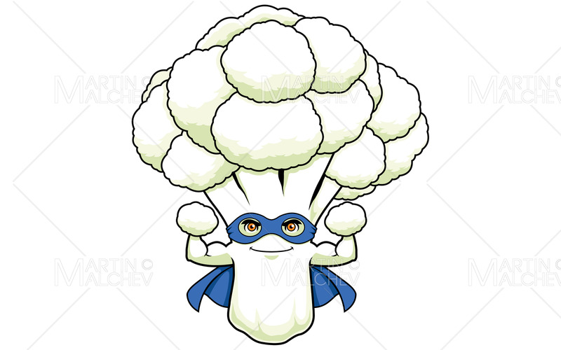 Blomkål superhjälte maskot vektorillustration - Features Image 1