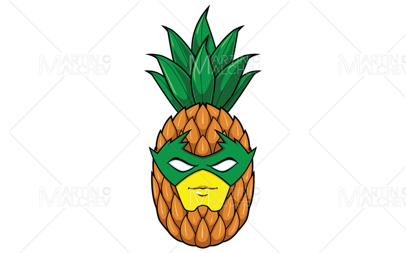 Ananas superhjälte maskot 2 vektorillustration - Features Image 1