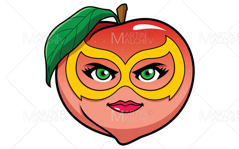 Persika superhjälte maskot vektorillustration - Features Image 1