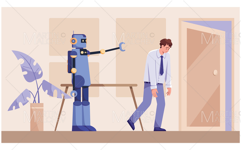 AI Firing Human Vector Illustration. - Features Image 1