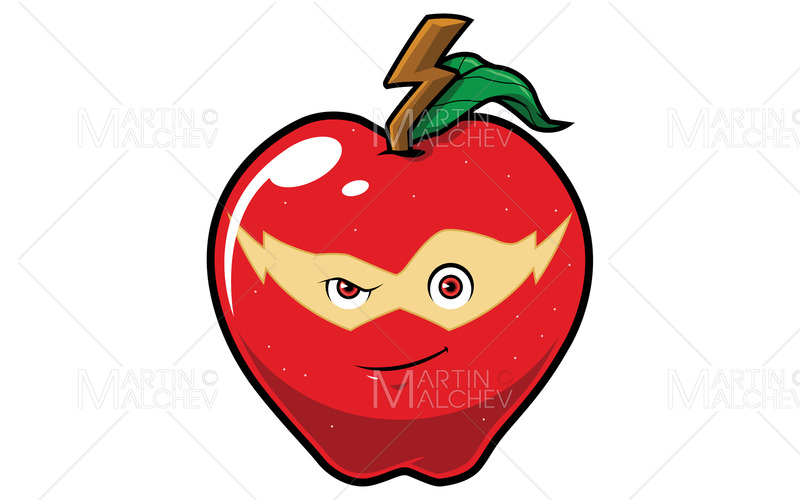 Apple Superhero Mascot Vector Illustration - Obraz funkcji 1