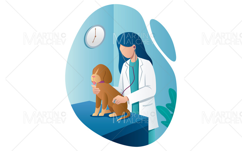 Veterinär och hund vektorillustration - Features Image 1