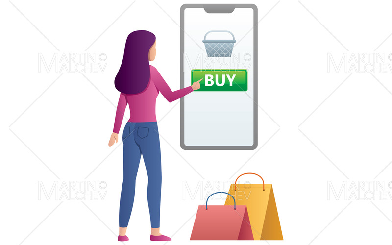 Onlineköp på vit vektorillustration - Features Image 1
