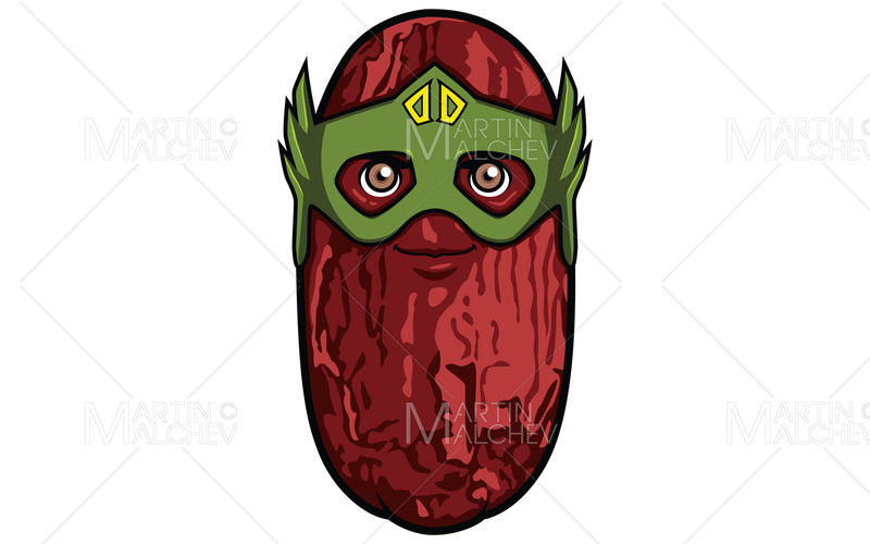 Dates Superhero Mascot Vector Illustration - Caractéristiques de l’image 1