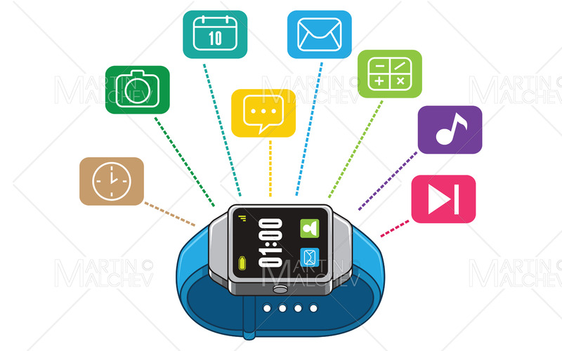 Smart Watch på vitt - Features Image 1