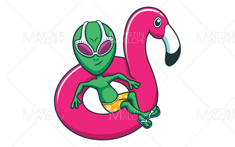 Alien on Flamingo Swim Ring - Features Image 1