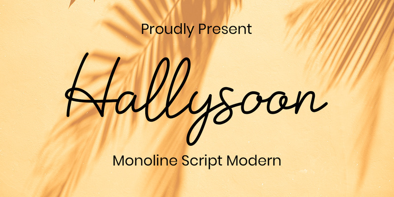 Hallysoon - Monoline Cursive Font - Features Image 1