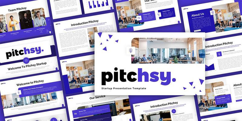 Pitchsy Startup Plantilla de presentación de PowerPoint multipropósito - Características Imagen 1