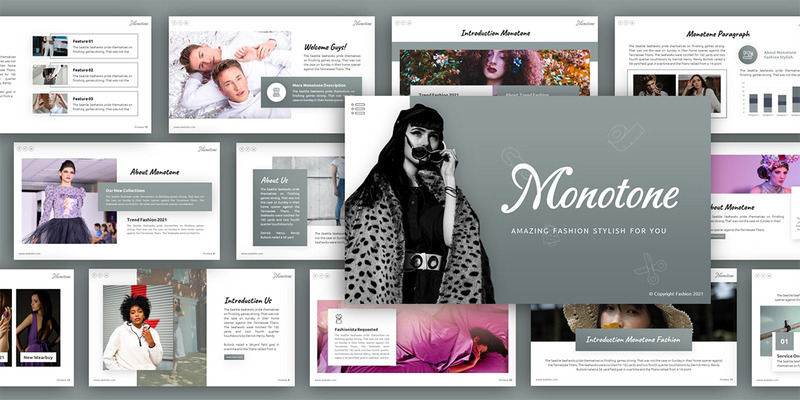 Modèle de présentation PowerPoint polyvalent de mode monotone - Caractéristiques de l’image 2