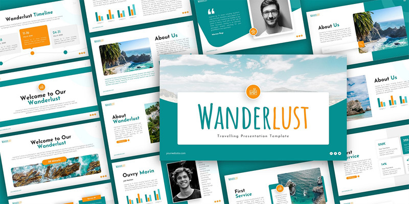 Modello PowerPoint multiuso per presentazione itinerante Wanderlust - Caratteristiche Immagine 1