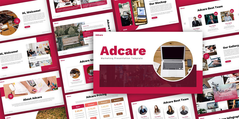 Adcare Marketing Presentation PowerPoint Template - Features Image 1
