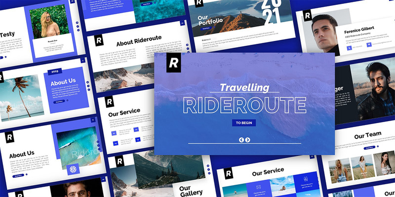 Modello PowerPoint di presentazione itinerante Rideroute - Caratteristiche Immagine 1