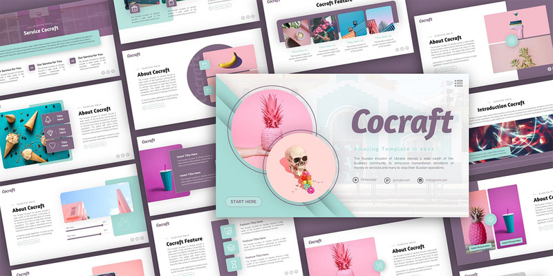 Modello di presentazione PowerPoint multiuso creativo Cocraft - Caratteristiche Immagine 1
