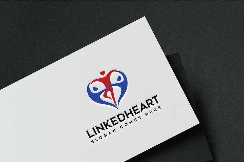 LINKEDHEART Logo sjabloon - Functieafbeelding 1