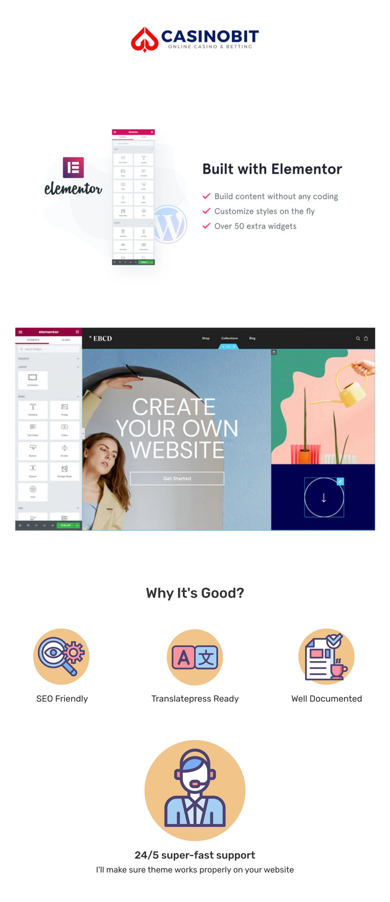 Casino Bit - Online Casino & Betting WooCommerce Elementor Template - Features Image 1