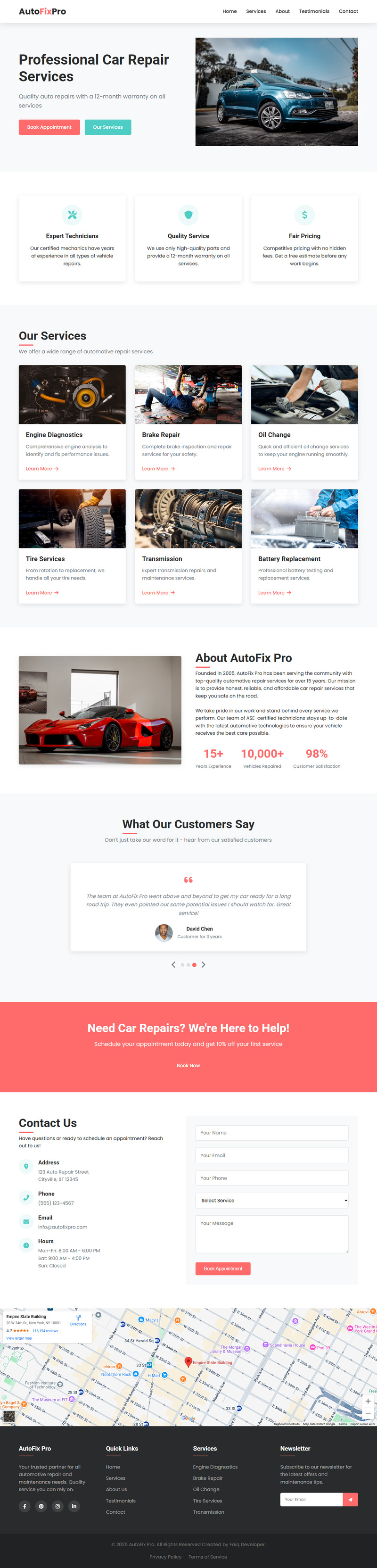 AutoFix Pro Premium Car Repair and Auto Service HTML Landing Page Template - Features Image 1