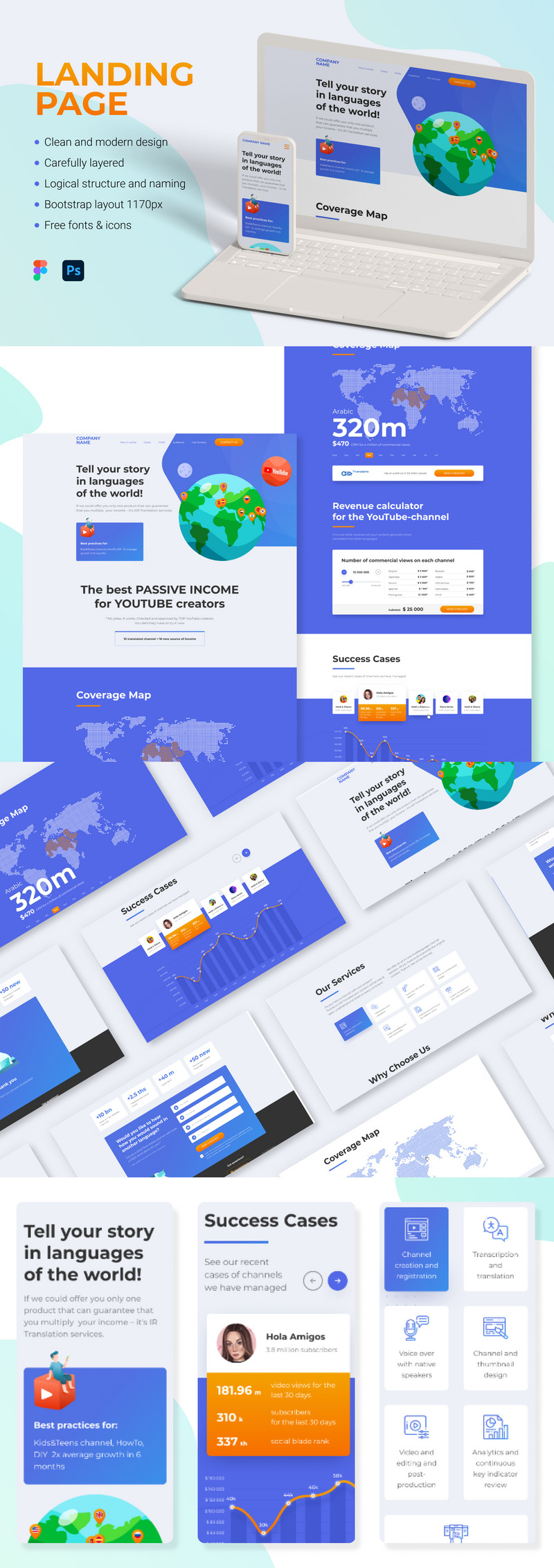Bestemmingspagina voor het maken van Studio Figma Adn Photoshop UI-elementen - Features Image 1