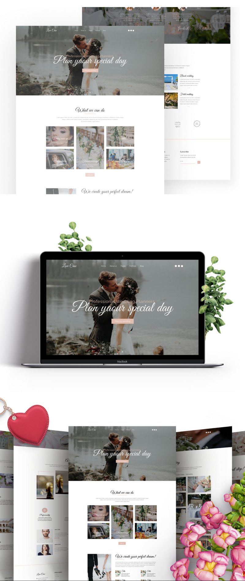 Web Ui -kit för bröllopsdesign Figma och Phoptoshop - Features Image 1