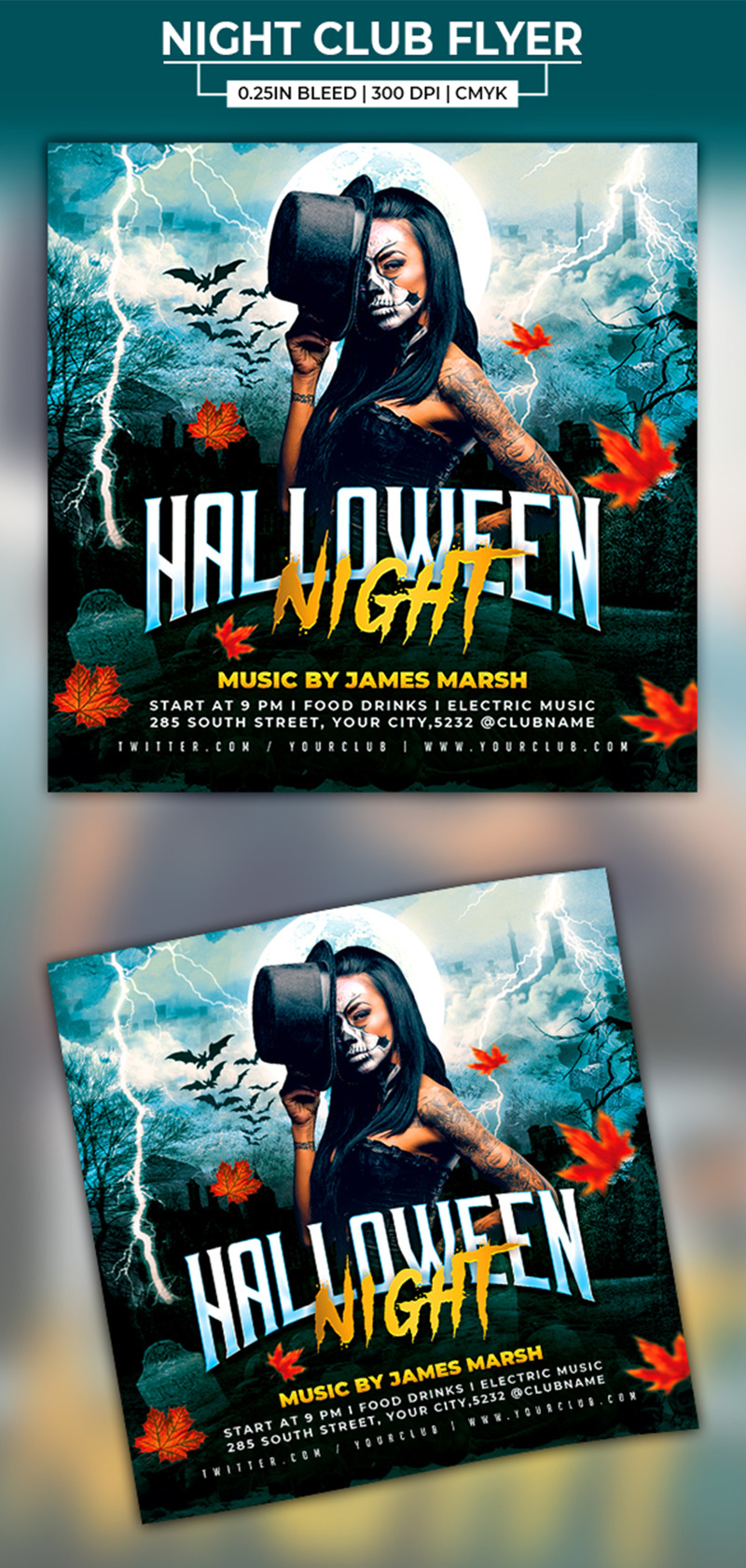 Halloween Party Night PSD Flyer - Features Image 1