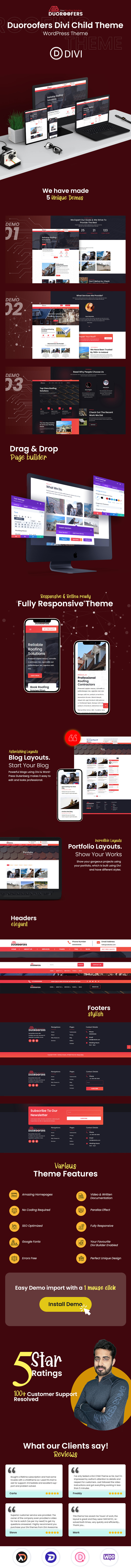 Duoroofers Roofing WordPress Divi Child Theme - Features Image 1