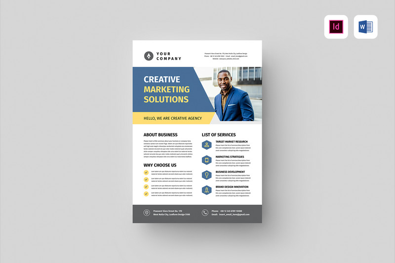 Corporate Flyer | Microsoft Word & Adobe Indesign - Features Image 1