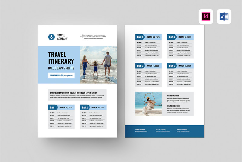 Travel Itinerary Flyer Template - Features Image 1