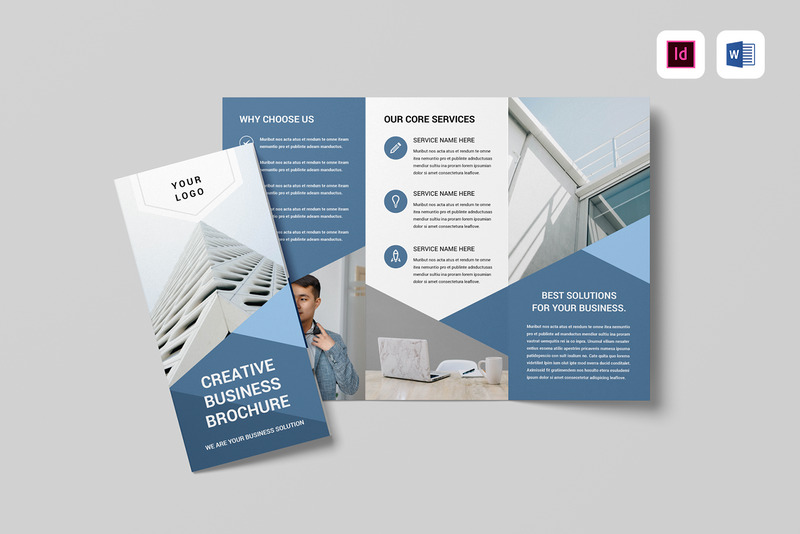 Trifold Brochure | Microsoft Word & Adobe Indesign - Features Image 1
