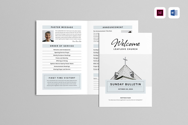 Church Bulletin Brochure Template - Features Image 1