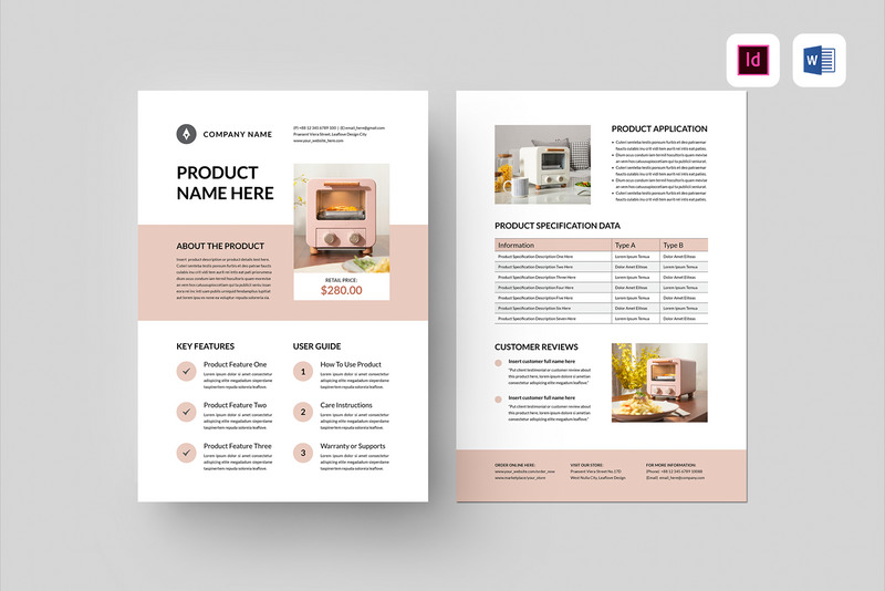 Product Sales Sheet Template - Features Image 1