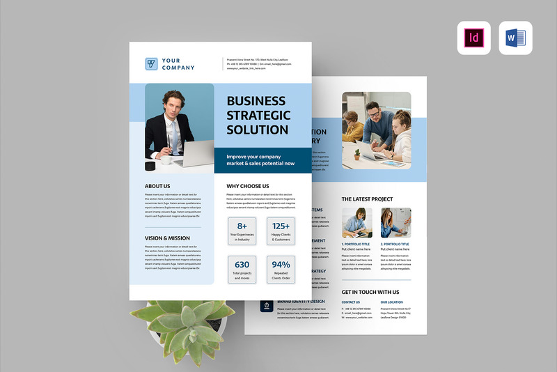 Vállalati szórólap sablon | Microsoft Word és Adobe Indesign - Funkciókép 1