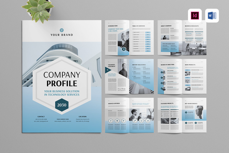 Company Profile Template | Microsoft Word & Indesign - Features Image 1