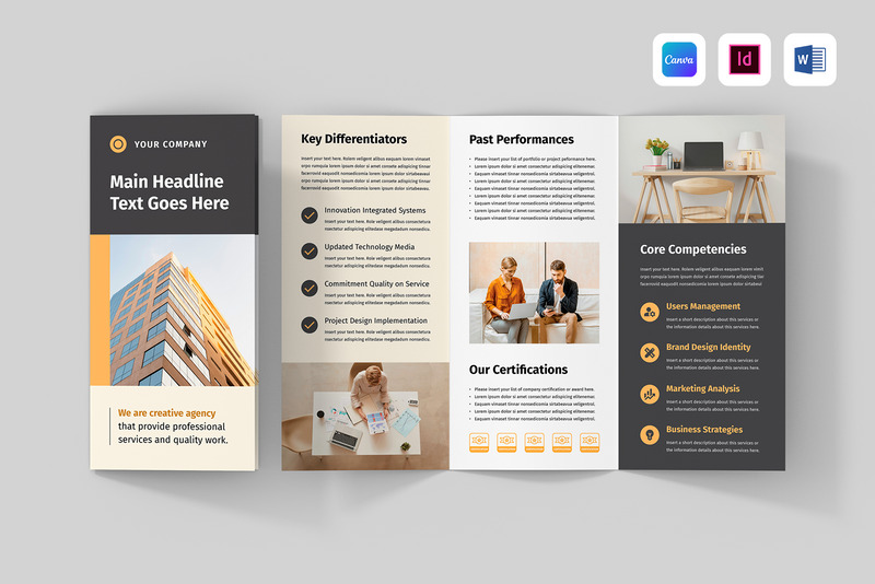 Modèle de brochure à trois volets | Canva, MS Word, InDesign - Caractéristiques de l’image 1