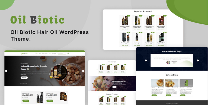Oilbiotic - Hair Oil WordPress Theme - Features Image 1