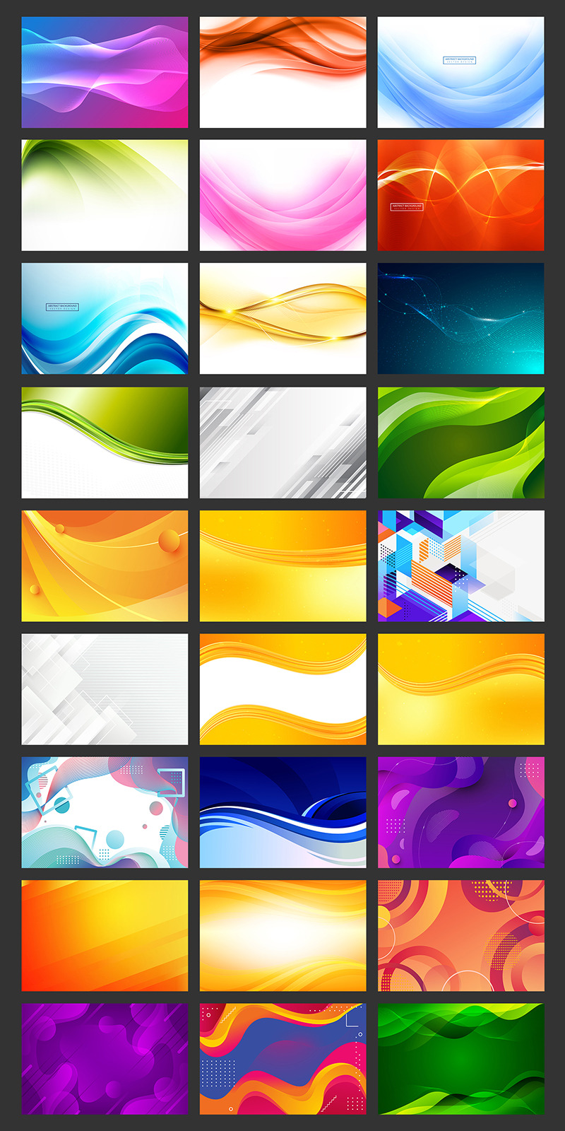 Pacchetto di sfondi astratti, raccolta di sfondi astratti, sfondo Web, sfondo banner. - Caratteristiche Immagine 1
