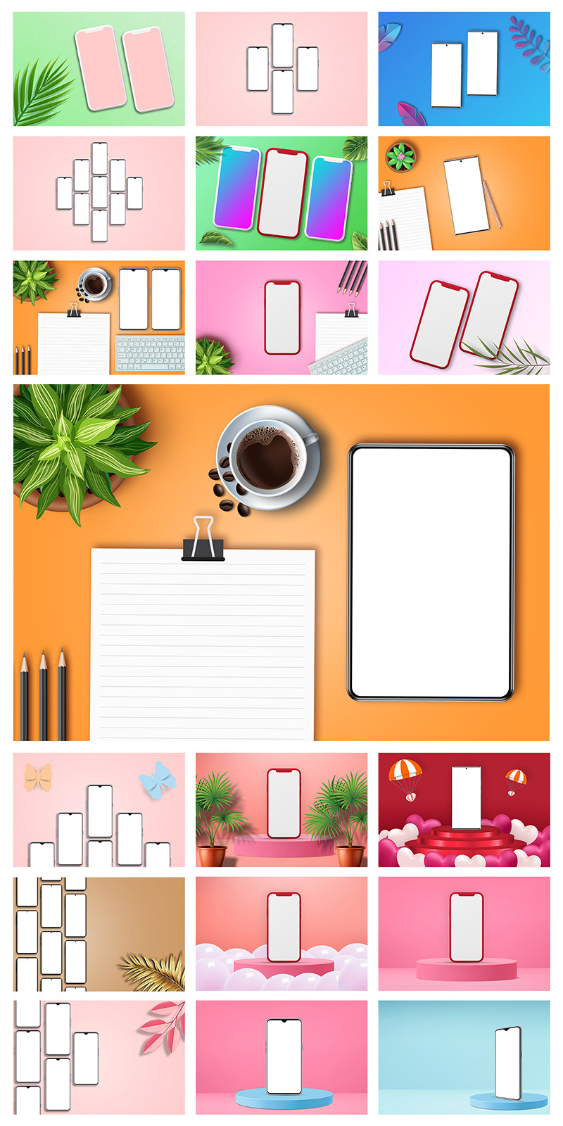 Smartphone Mockup Bundle, Mobile Phone mockup Bundle, Smartphone Empty Screen Mockup - Features Image 3