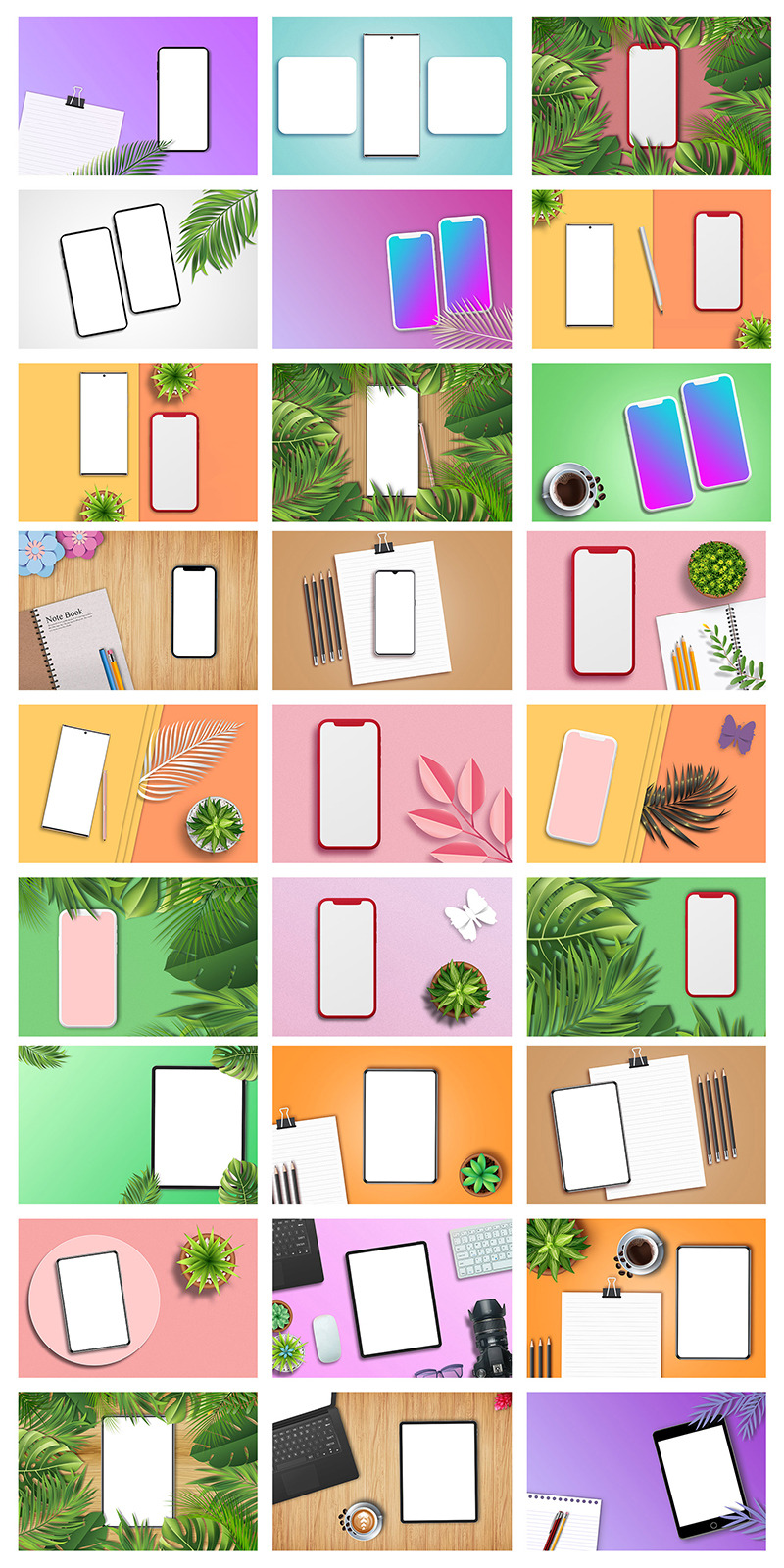 Smartphone Mockup Bundle, Mobile Phone mockup Bundle, Smartphone Empty Screen Mockup - Features Image 1